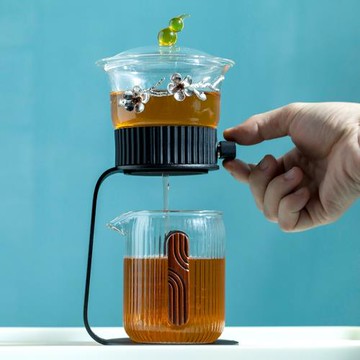 2025新款偶泡茶器 透明全自動沖泡懶人玻璃茶具居家辦公茶具送禮