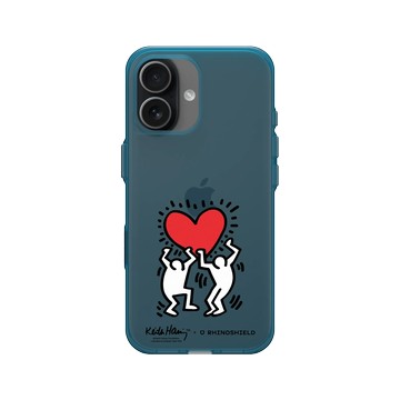 iPhone 17 Clear (相機按鈕) 夜幕藍 - Keith Haring - 愛心