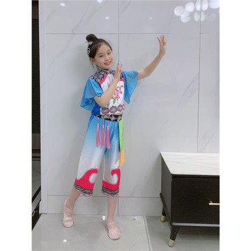 傣族舞蹈服六一兒童古典舞水夢瑤演出服表演服裝女中國舞民族女童