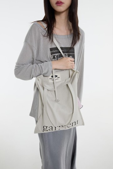 霾麻灰白色 garment 布袋托特包 棉質肩背包 一隻大布袋子