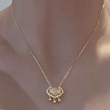 超高品質項鍊 項鍊 鎖骨鏈 短鍊 S925純銀項鍊 如意鎖 平安鎖 長命鎖 招財項鍊 平安項鍊 禮物 送禮 084 C