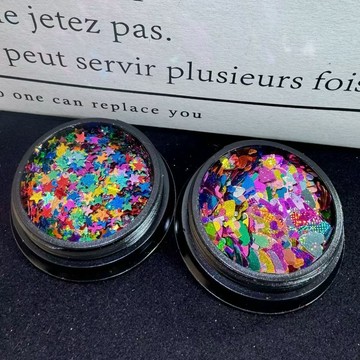 🎀台灣出貨🎀美甲材料爆閃韓系簡約ins星星美甲彩色超薄日系五角星亮片指甲裝飾