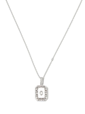 SHAY - 18kt white gold O-initial bead-chain necklace - men - Diamond/18kt White Gold - One Size - Silver
