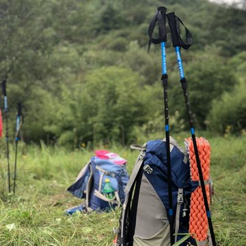 HWB沐野r3戶外徒步穿越鋁合金折疊便攜登山杖收納短外鎖伸縮專業