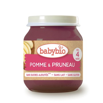 法國Babybio 生機蘋果黑棗鮮果泥130g★衛立兒生活館★