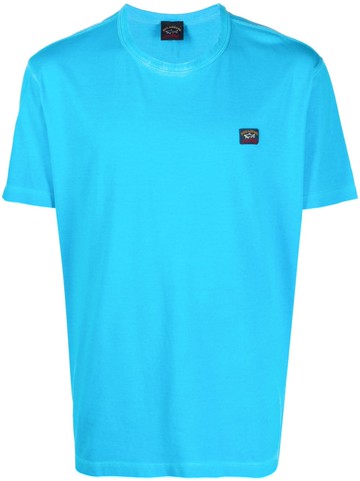 Paul & Shark - logo-patch cotton T-shirt - men - Cotton - M - Blue