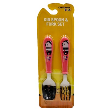 cuitisan 酷夢系列 小斑馬  兒童湯匙 + 叉子  威尼斯紅  1組