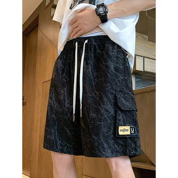 多口袋工裝短褲男款2025新款夏季潮牌美式機能褲子寬松直筒五分褲