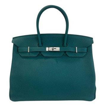 二手品 HERMES TOGO BIRKIN35 銀釦  綠色
