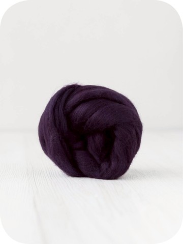 義大利托斯卡尼-19M美麗奴羊毛 DM614黑莓｜50g｜DIY手作/羊毛氈材料/文創