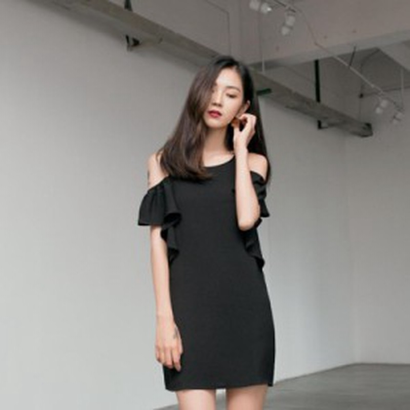 オフショルワンピース ショート丈 ミニ丈 体型カバー フリル 肩あき タイト 大人可愛い ガーリー カジュアル 韓国ファッション トレンド 通販 Lineポイント最大1 0 Get Lineショッピング