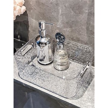 輕奢亞克力收納盒桌面透明面膜護膚品化妝品收納筐零食雜物整理盒