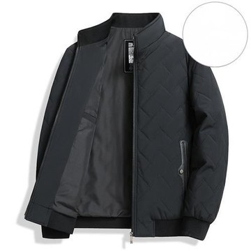 【巴黎精品】鋪棉外套夾棉夾克-桑蠶絲短版商務立領拉鍊保暖男外套2色a1iy6