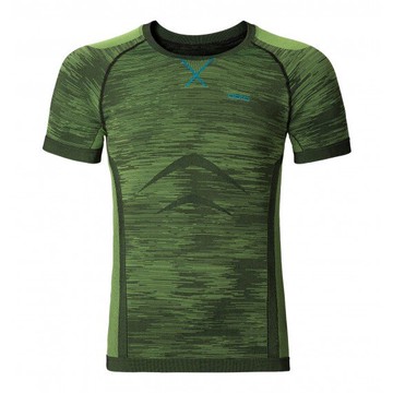 ├登山樂┤瑞士 ODLO 男排汗衣短圓領無縫輕質銀離子-螢光黃/黑 # 18404250017