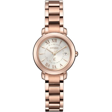 CITIZEN xC系列 鈦金屬光動能電波錶 手錶 女錶-ES9442-55A/玫瑰金色27mm