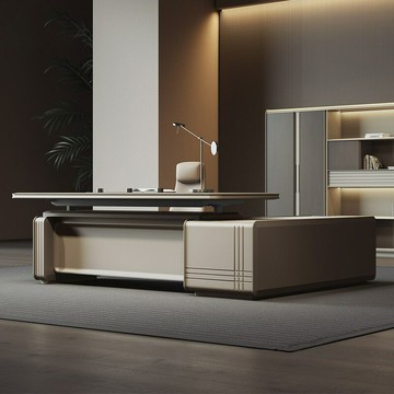 電動升降桌總裁董事長總經理主管簡約現代大班臺老板辦公桌椅組合