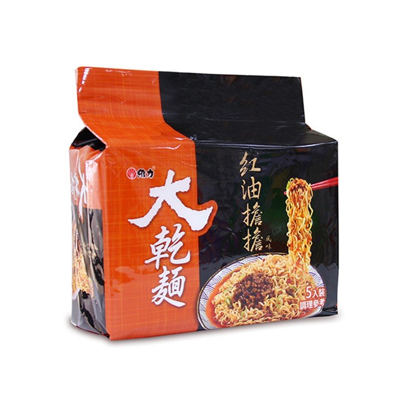 《維力》 大乾麺 紅油擔擔風味  (100g×5袋 （辛口ソース焼そば） 《台湾B級グルメ お土産》