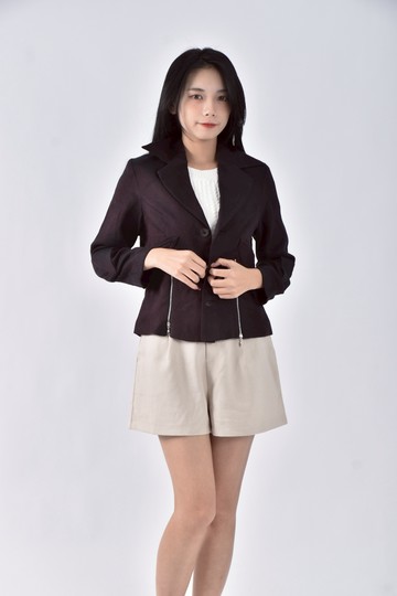 (M) miss two排扣黑色外套