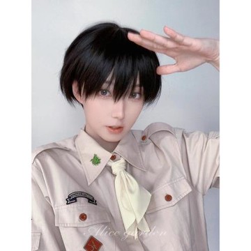 AG假發女短直發網紅日系帥氣男女cos自然劉海逼真圓頭皮lolita