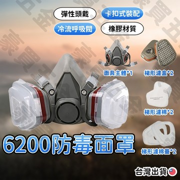 【TW現貨🔥超值七件組】防毒面具 防毒面罩 防毒口罩 噴漆口罩 雙口型防毒面具 噴漆 打磨 拋光 防塵 防灰 非3M