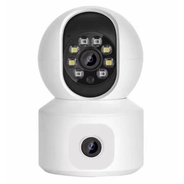涂鴉雙目雙鏡頭無線監控家用wifi手機遠程室內夜視網絡監視攝像頭