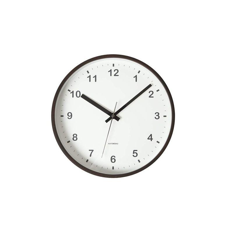 KATOMOKU plywood wall clock ブラウン スイープ（連続秒針） km-35M ...