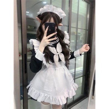 日系海軍風女仆裝長袖可愛軟妹JK裙學院風水手服lolita連衣裙秋季