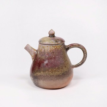 明芽窯 l 柴燒銅紅落灰葫蘆壺 茶壺 陶壺 陶器 陶藝品 H3