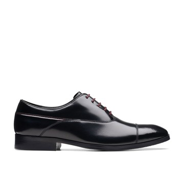 Clarks 工藝新生 -Craft Clifton Go 高級拋光亮光皮革橫飾牛津紳士鞋( 黑色) CLM74544D-男