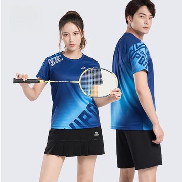 2024夏季新款速干排汗訓練服羽毛球服套裝運動服男女短袖運動T恤