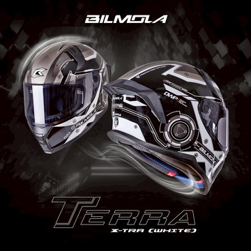 【入門首選】Bilmola TERRA CANINE X-TRA 白 全罩式安全帽 (有色鏡片另購)