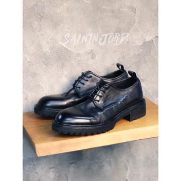 優100復古水洗英倫圓頭商務休閑皮鞋男士真皮大頭增高厚底德比鞋