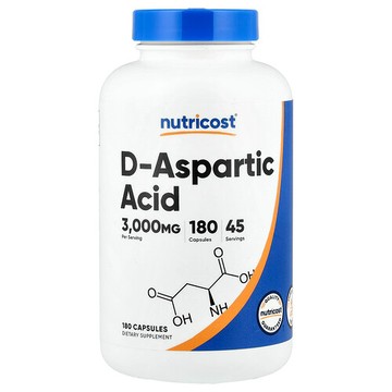 Nutricost, D-天門冬氨酸，180 粒膠囊（每粒膠囊 750 毫克）