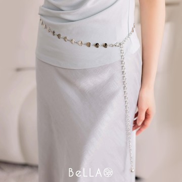 【夏季新品】BeLLA 質感愛心鍊腰帶 銀色