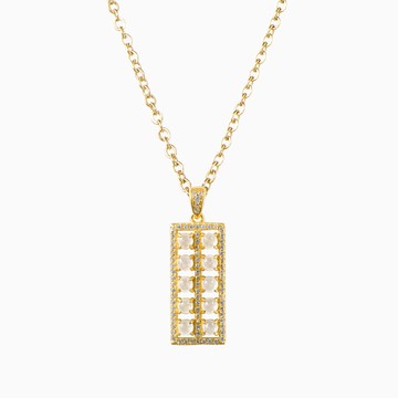 黃金萬兩算盤翡翠項鍊-白 天然翡翠 | 開運 | 送禮