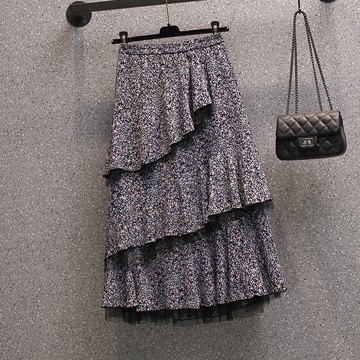 品牌折扣店商場專柜撤柜女裝尾貨清倉夏裝高腰小個子碎花半身裙女