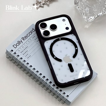 【Blink Lab】淺藍星磨砂 iPhone 17 16 15 14 13 Pro Max 黑框 手機殼 保護殼