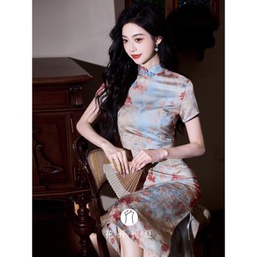 (免運)《霧色玫瑰》絕美旗袍新中式國風改良高級感年輕款顯瘦連衣裙