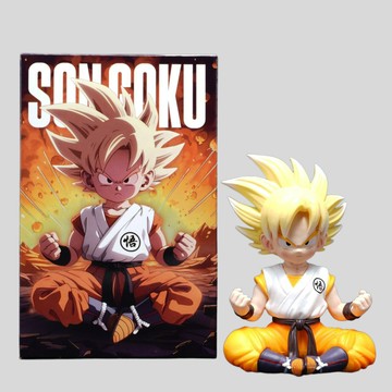 七龍珠Q版悟空套裝擺件 坐姿小悟空潮玩動漫模型二次元