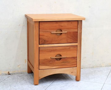 【歐風別館】新緻桃花心木全實木床頭櫃【基隆至台中免運費】