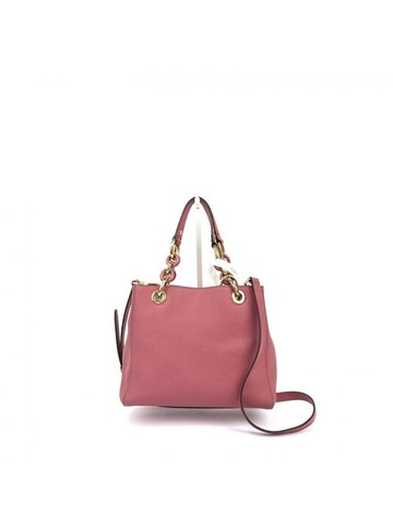 michael kors 粉色 Cynthia 皮革單肩包 手提包 肩背包 鍊條包