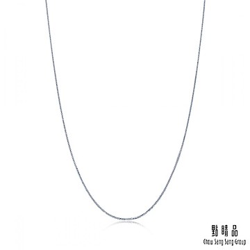 點睛品 機織素鍊 18K白金項鍊_40CM