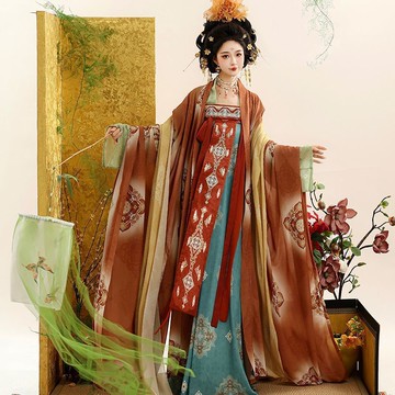 原創漢服女2025新款唐制齊胸襦裙復原款團花日常仙氣古裝春夏秋季鑫弘-素時衣櫥