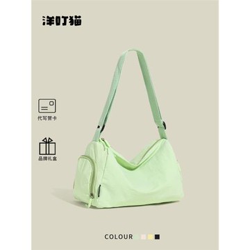 洋叮貓簡約戶外運動瑜伽健身包大容量短途旅行輕便單肩斜挎收納袋