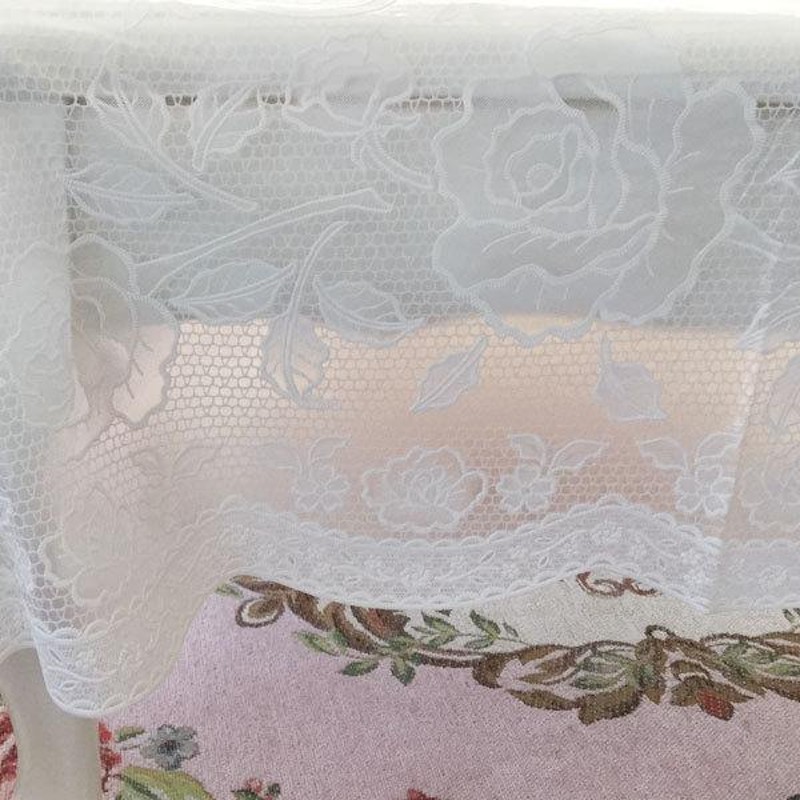 テーブルクロス ビニール 長方形 135×180cm 薔薇柄 キッチン おしゃれ