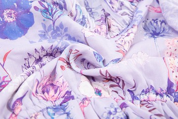 【印花布料】南非開普敦 皇后普蒂亞紫 天雪紗 縫紉手作DIY