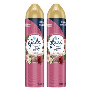 glade 滿庭香 空氣清淨劑 美型噴蓋 優雅瓶身 持久清新  玫瑰馨香  320ml  2瓶