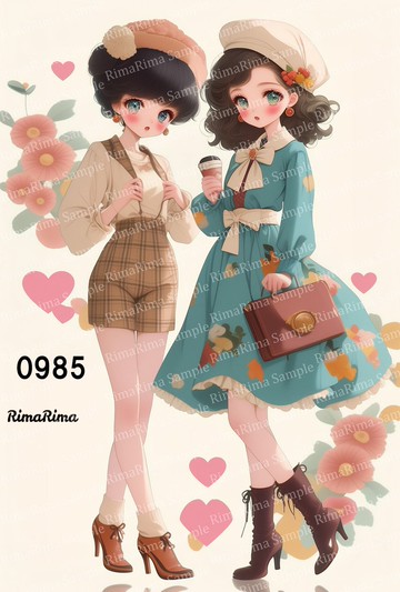 0985 原創貼紙 原創人物貼紙 貼紙 標籤 りまりま RimaRima