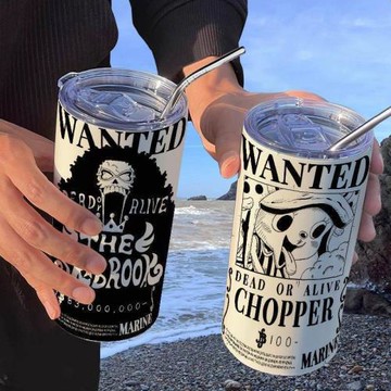 海賊王周邊保溫杯帶吸管隨手杯咖啡杯ins高顏值便攜學生