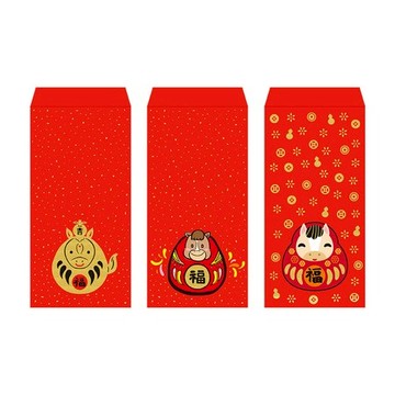 佳墨紅包袋-達摩-3入組 EM25-01